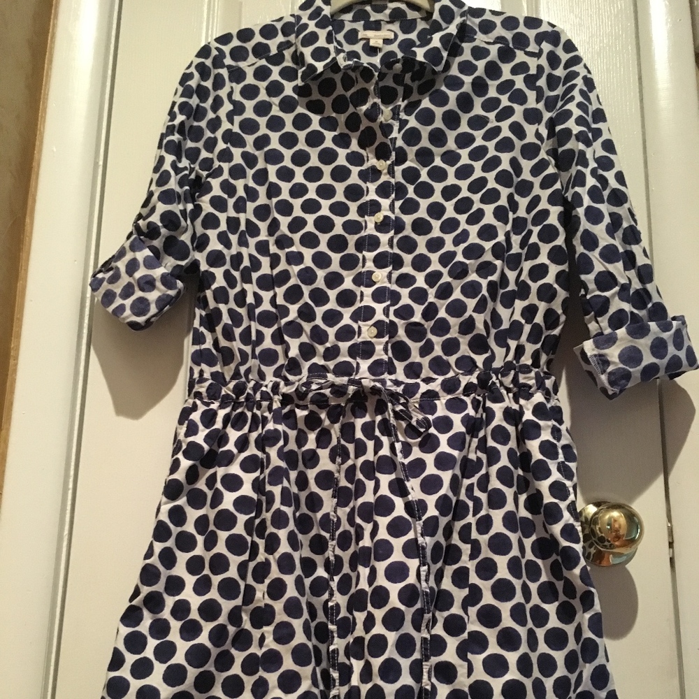 Gap Button Down Polka Dot Dress